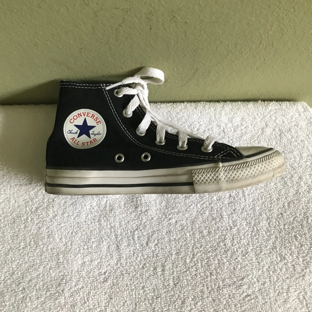 Converse Black High-Top Kids Sneakers with White Accents